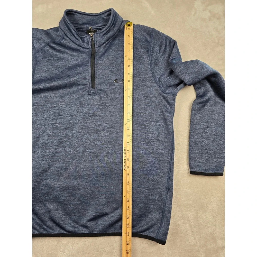 Oakley 1/4 Zip Pullover‎ Sweater Mens Medium Blue Fleece 461728 Activewear Golf